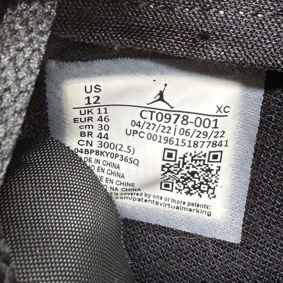USED sz 12 Air Jordan 1 Zoom CMFT Black Light Smoke Grey Mens CT0978-001 main image 9